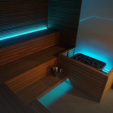 Dry sauna and steam room